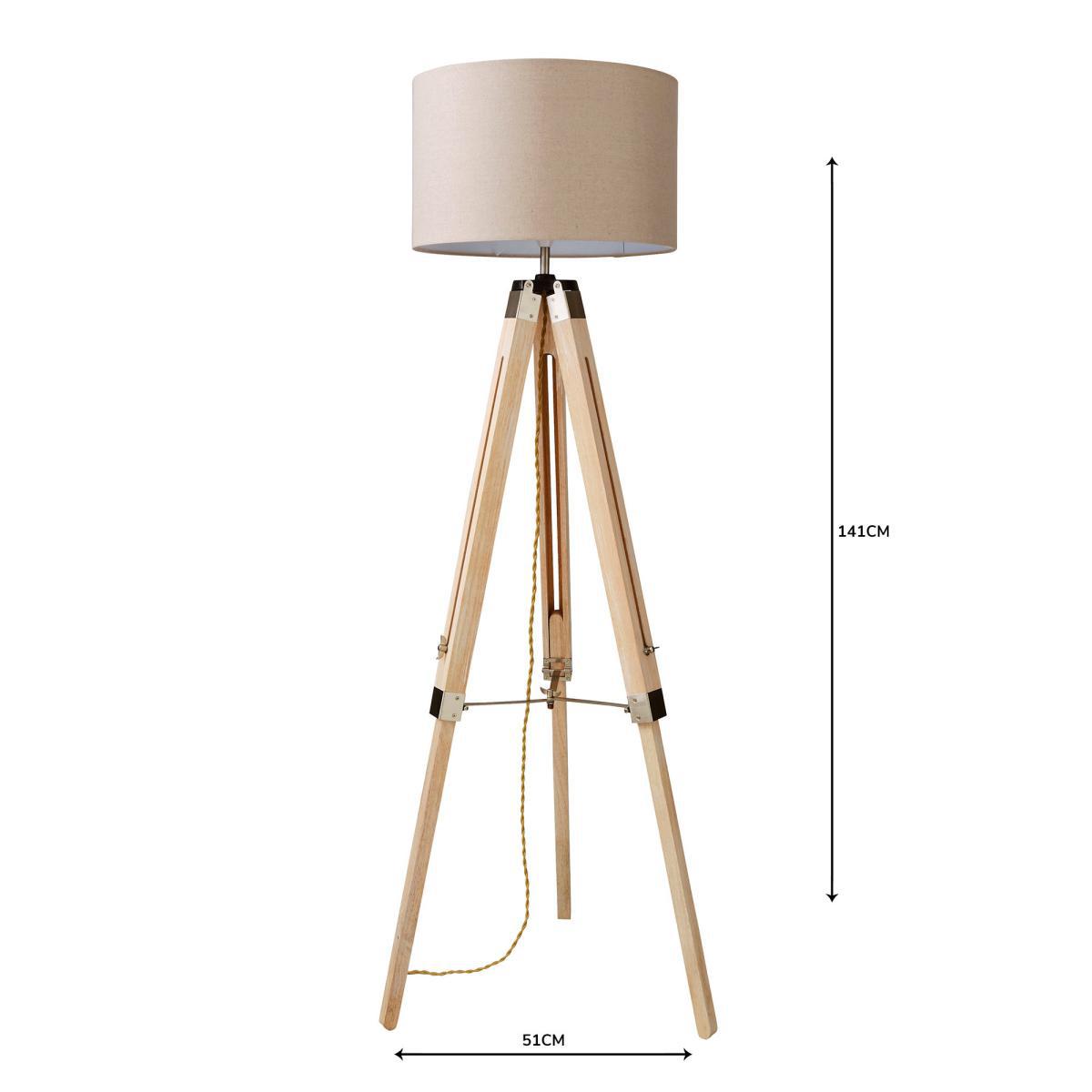 Trio Tripod Light Wood Floor Lamp Light Wood – image 6