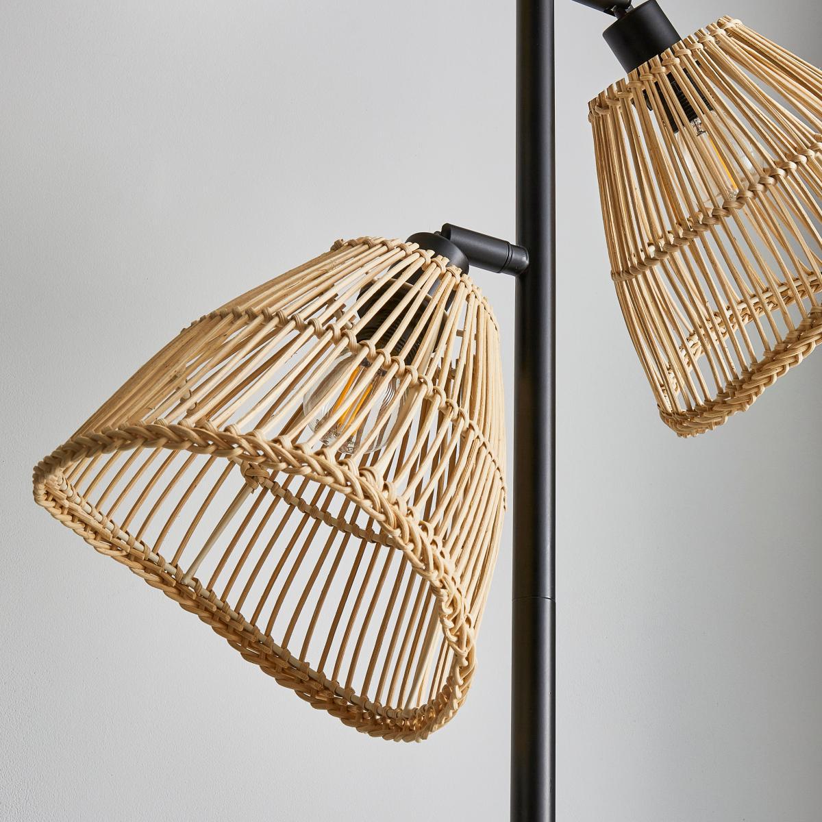 Elements Jaula 3 Light Rattan Floor Lamp Natural – image 3