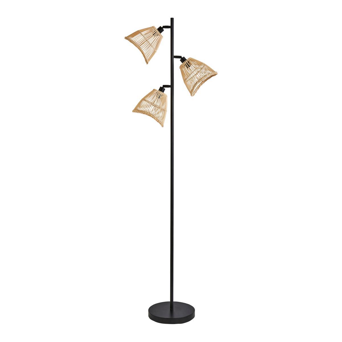 Elements Jaula 3 Light Rattan Floor Lamp Natural – image 5