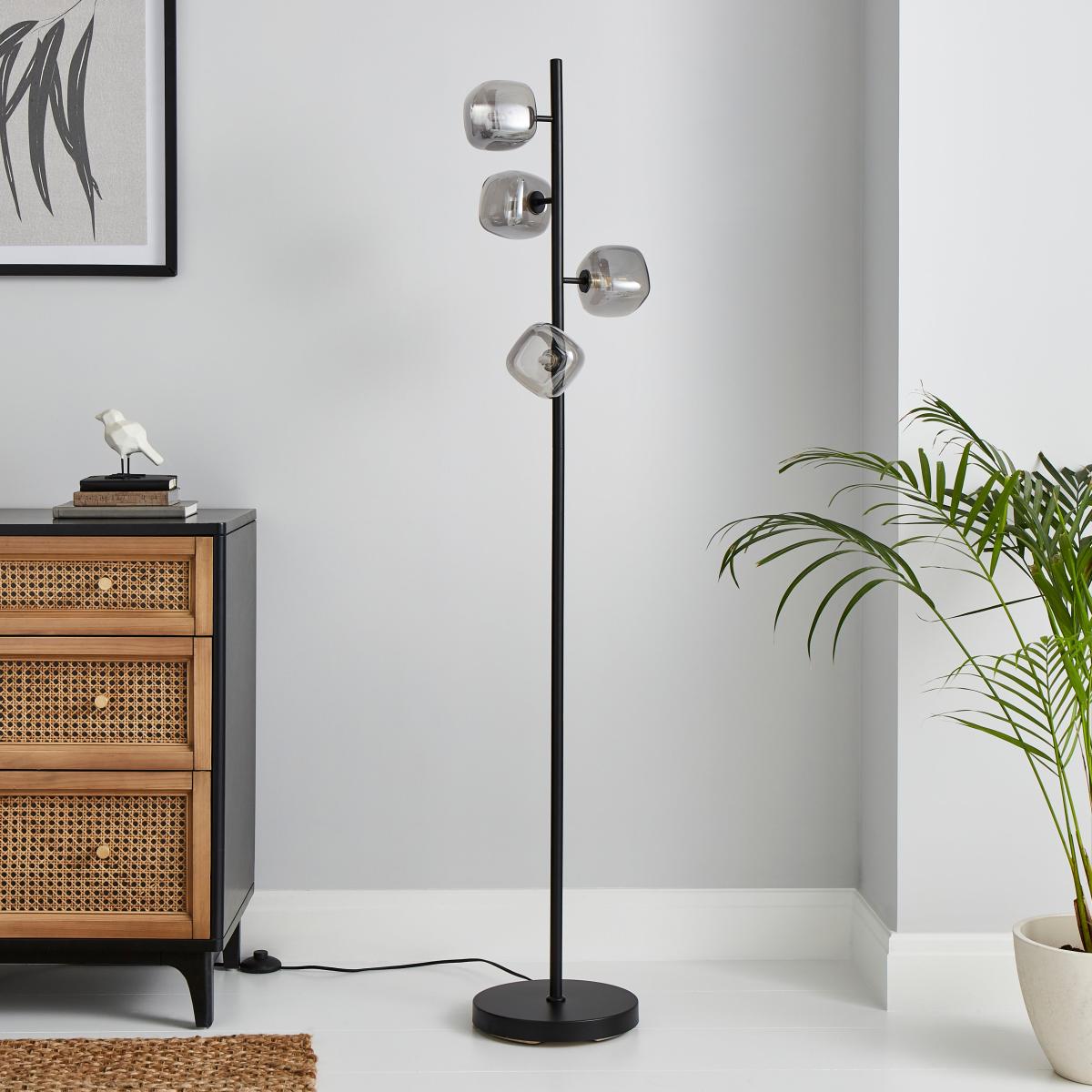 Elements Tollose 4 Light Floor Lamp Black – image 2
