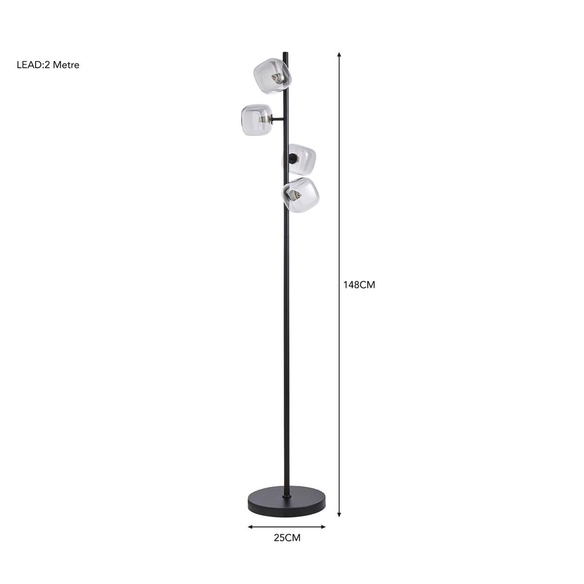 Elements Tollose 4 Light Floor Lamp Black – image 6