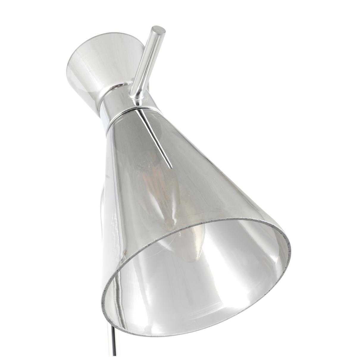 Monroe Waisted Glass and Metal Floor Lamp Silver – image 2