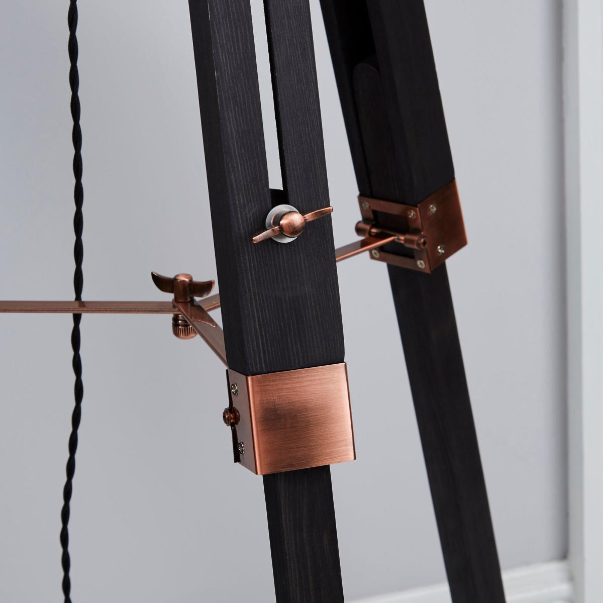 Trio Tripod Black and Copper Floor Lamp Black – image 3