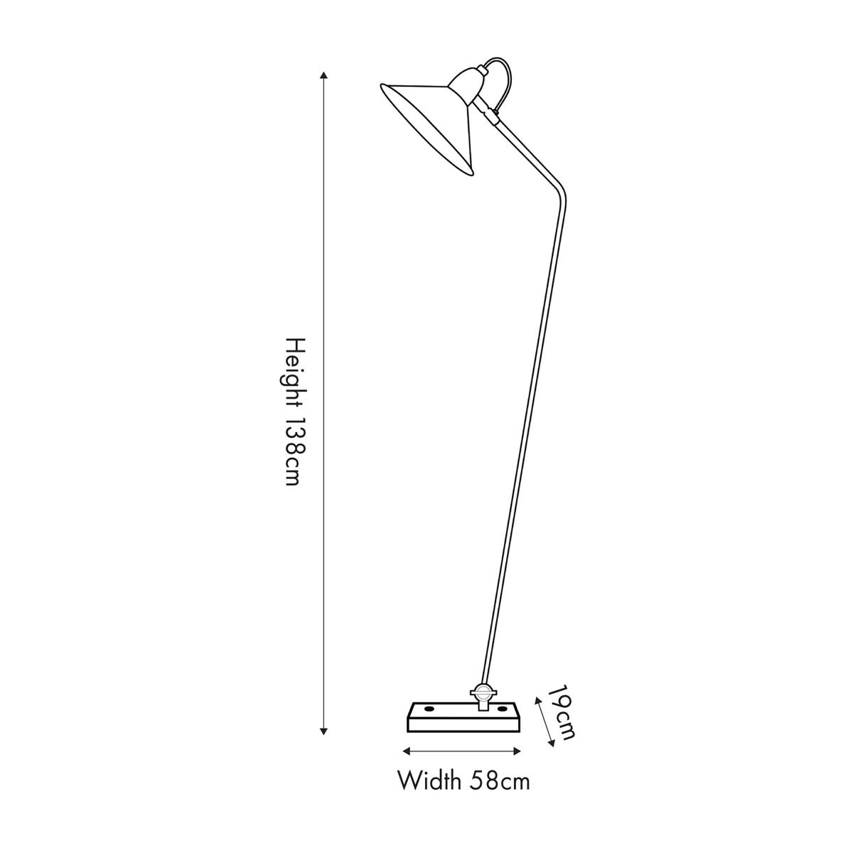 Canton Matt Black and Brass Metal Cone Floor Lamp Black – image 4
