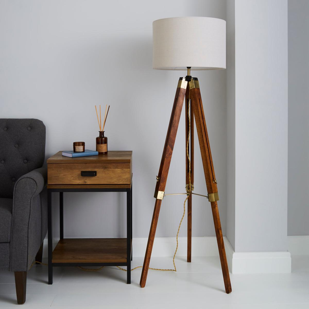 Trio Tripod Natural Floor Lamp Natural Brown – image 2