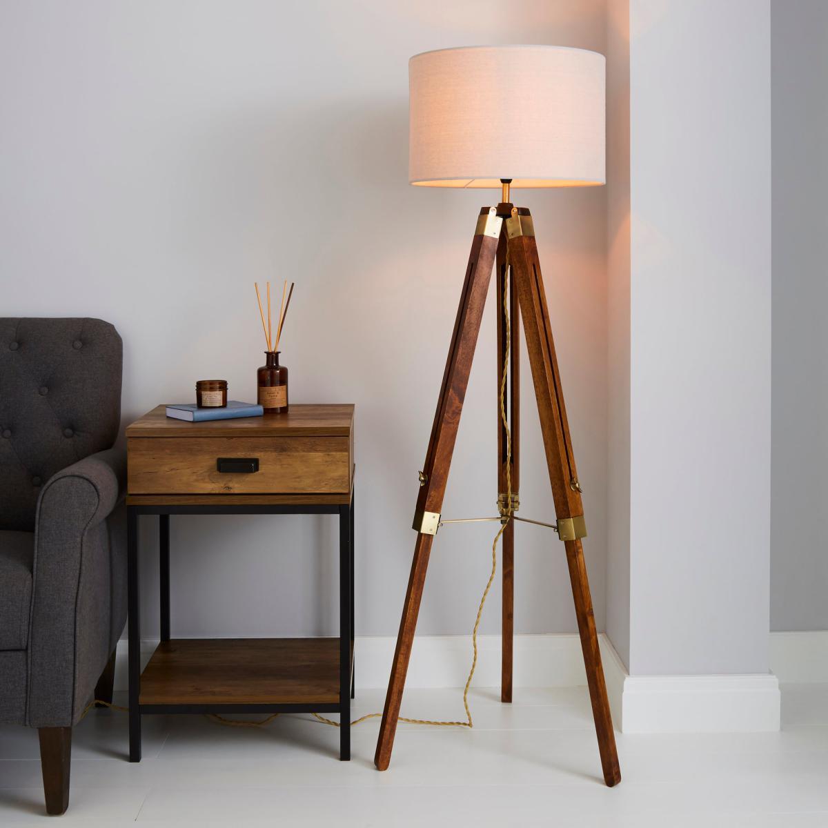 Trio Tripod Natural Floor Lamp Natural Brown – image 1