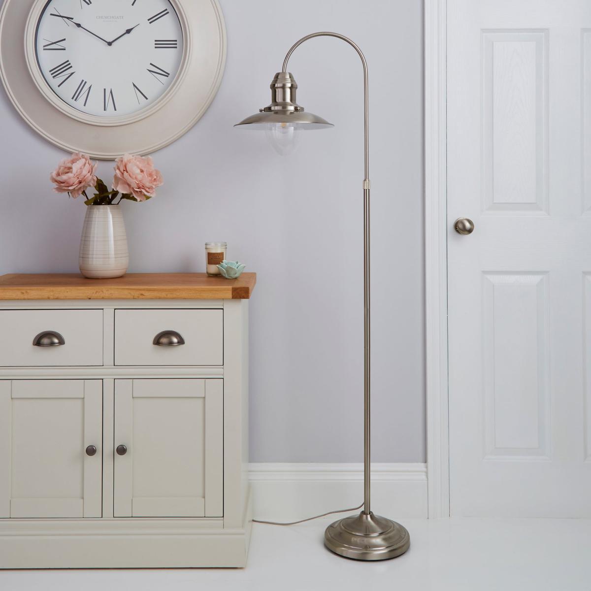 Masso Fishermans Pendant Satin Nickel Floor Lamp Silver – image 2