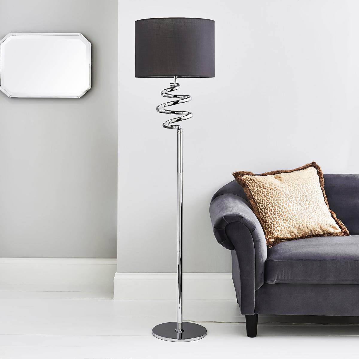 Etta Touch Dimmable Chrome Floor Lamp Grey – image 2