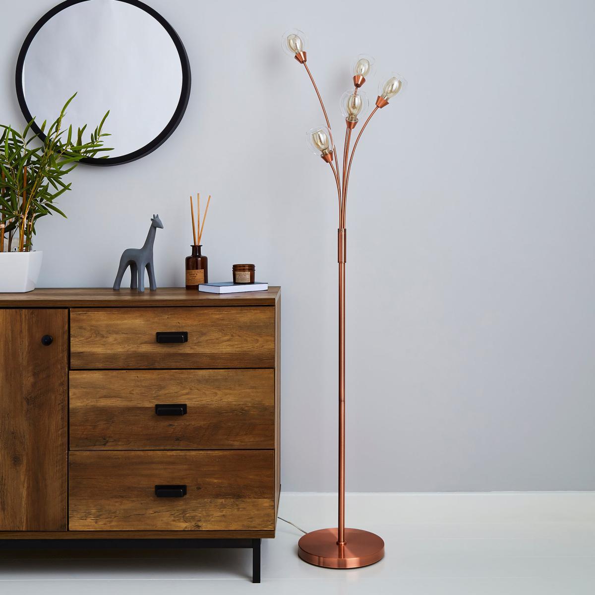 Eden 5 Light Floor Lamp Copper Brown – image 2
