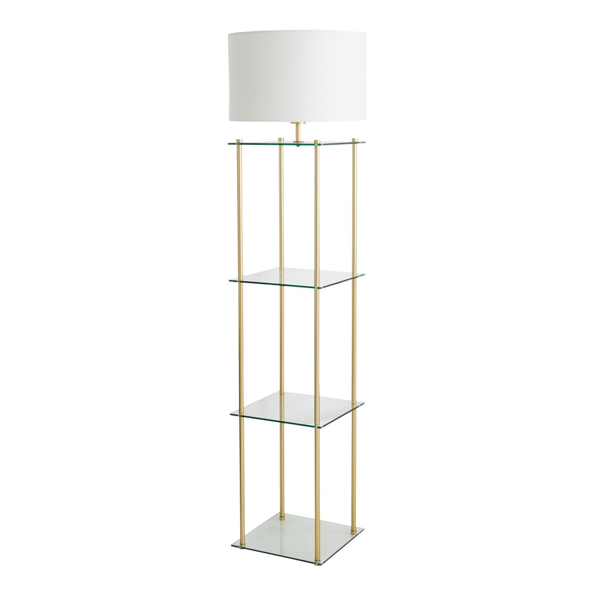 Wendell Glass Shelved Floor Lamp Gold – image 4