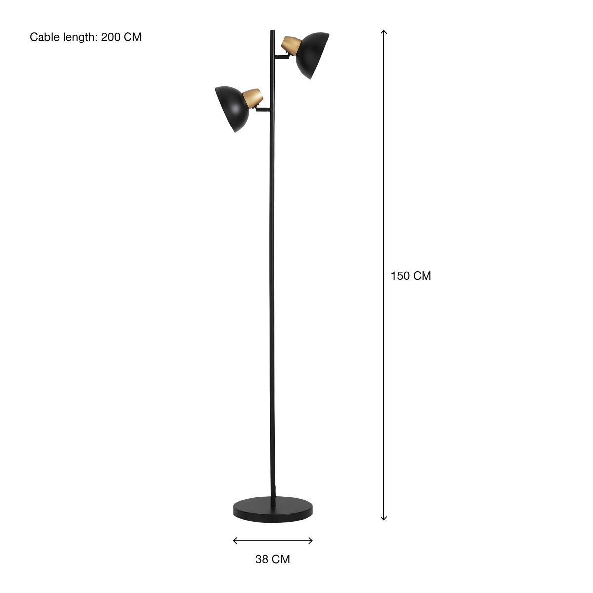Haus 2 Light Floor Lamp Black – image 6