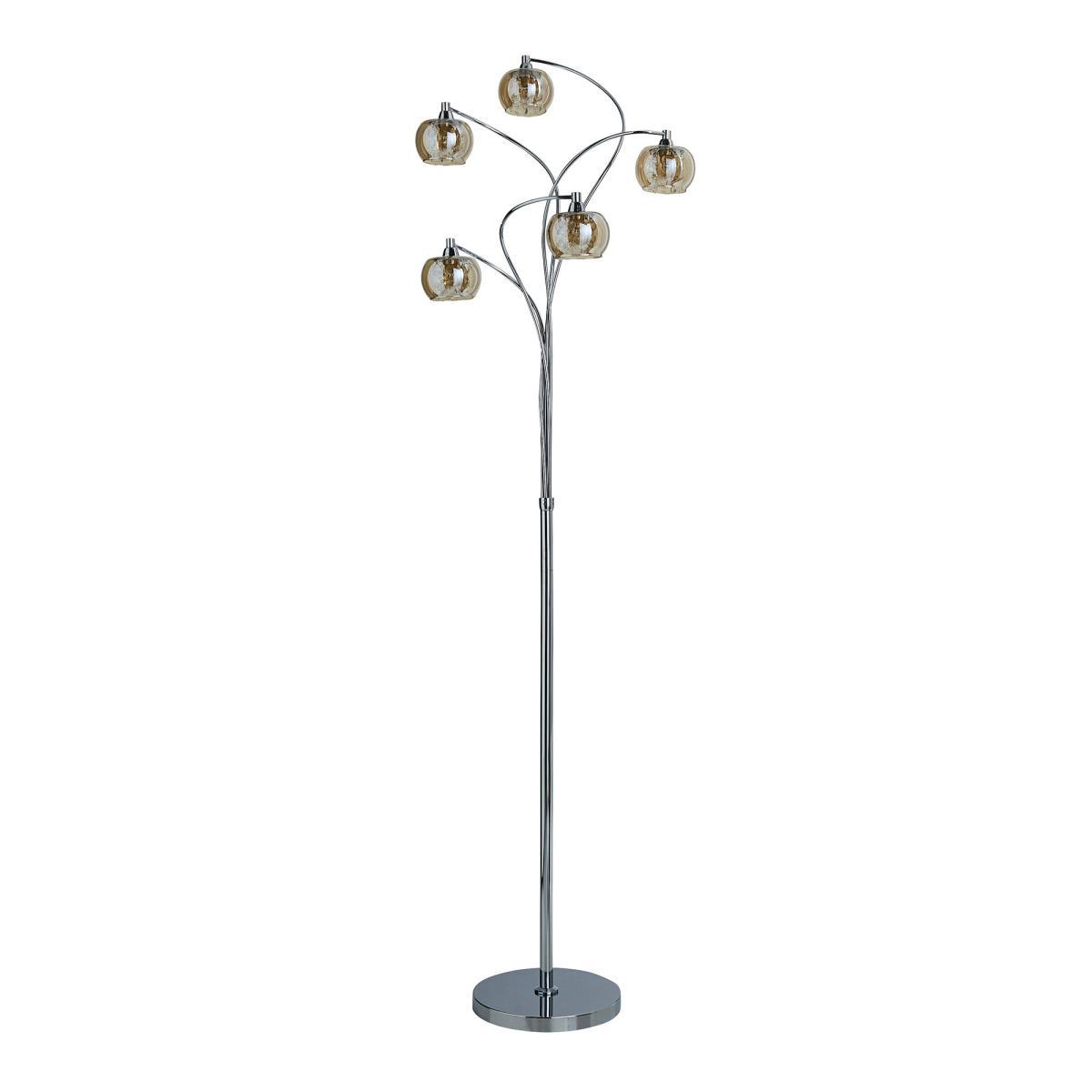 Seychelles 5 Light Smoked Glass Floor Lamp Chrome – image 5