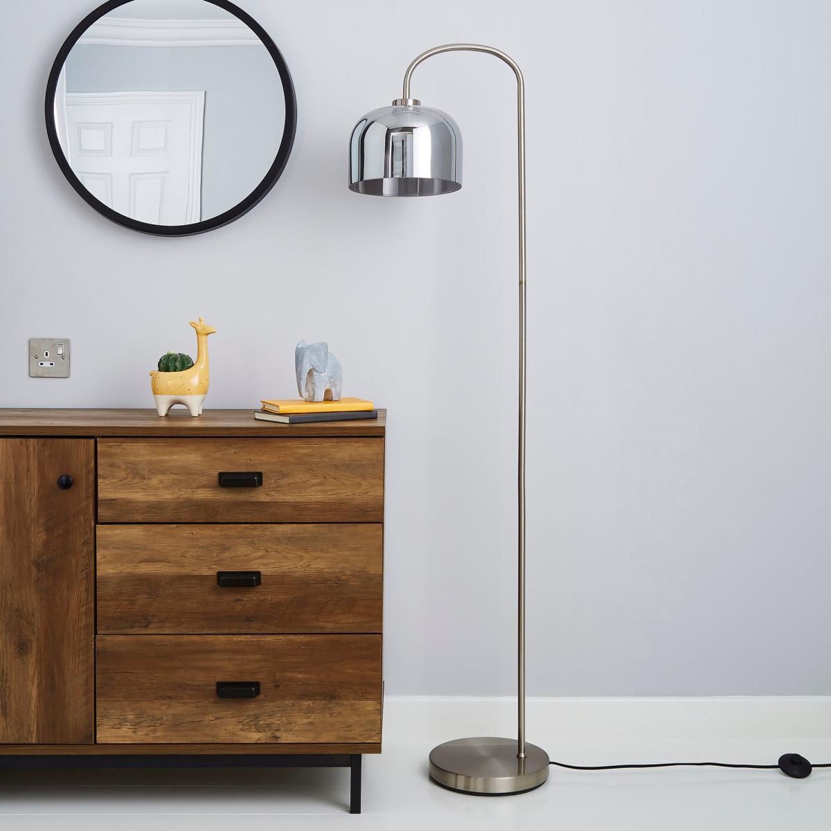 Palazzo Smoked Glass Floor Lamp Chrome – image 2