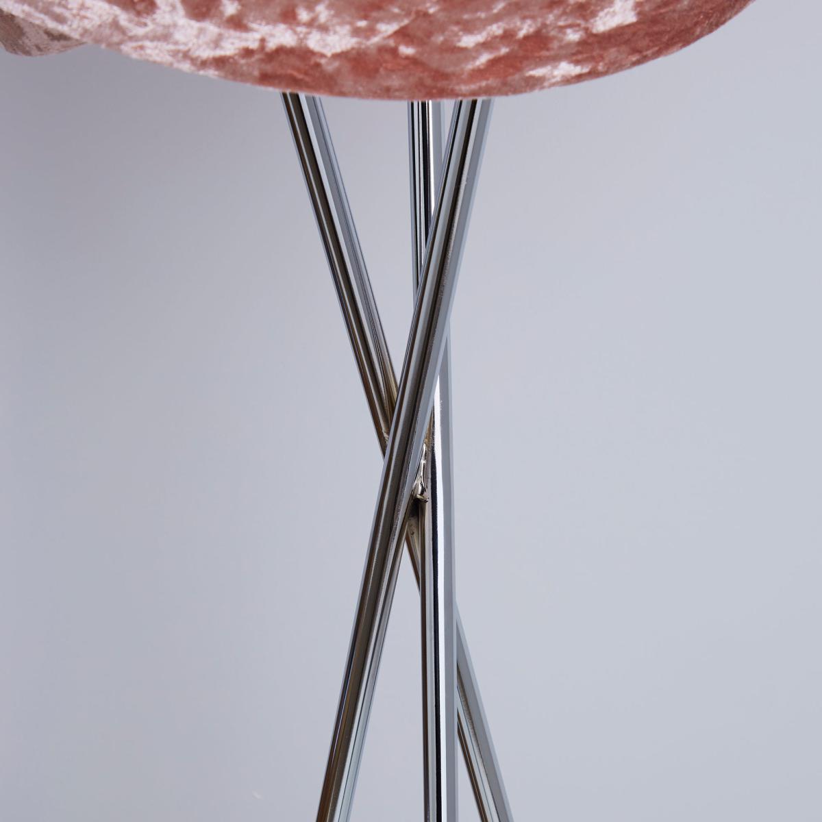 Harley Crushed Velvet Blush Floor Lamp Pink and Silver – image 4