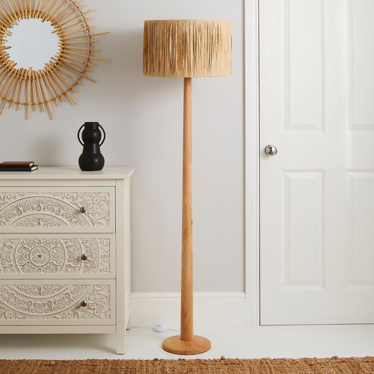 Ruolan Raffia Floor Lamp Brown – image 2