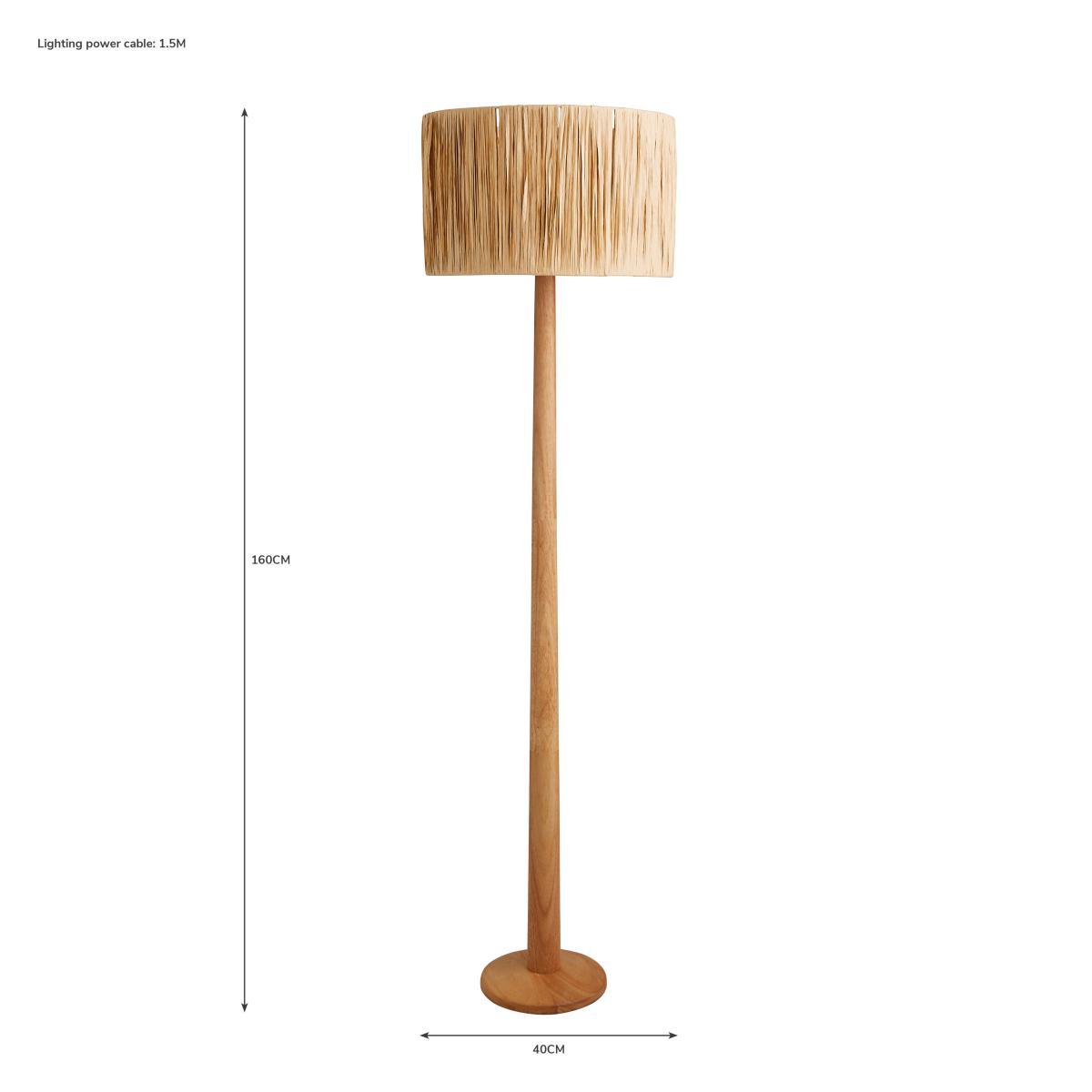 Ruolan Raffia Floor Lamp Brown – image 6