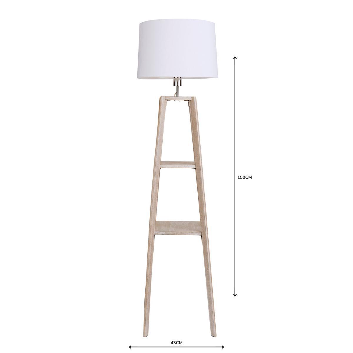 Beaumont Plant Stand Natural Wood Floor Lamp Grey – image 6