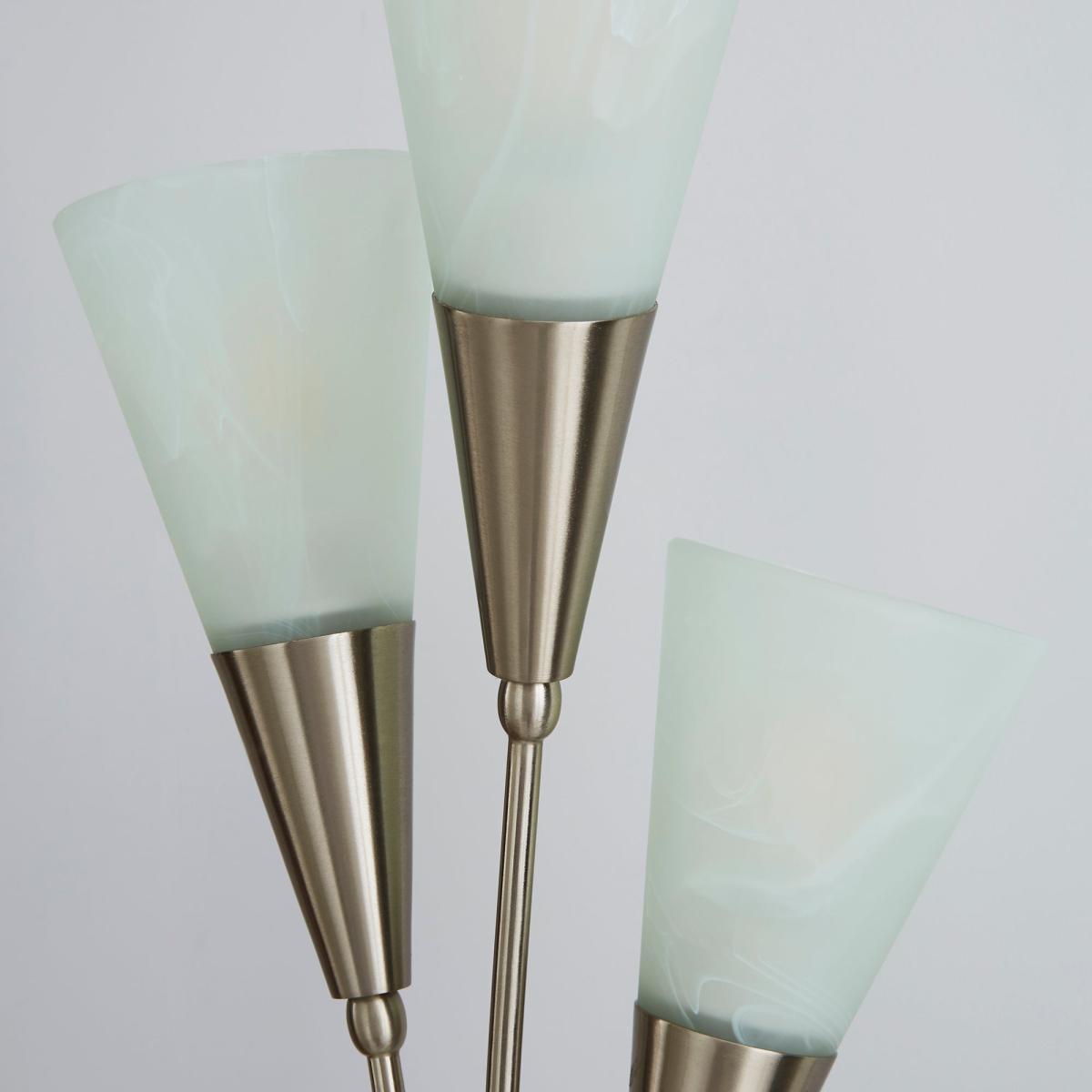 Marble Glass Satin Nickel Floor Lamp Silver – image 4