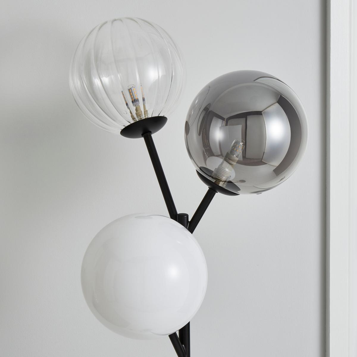 Nila 3 Light Floor Lamp Black – image 3