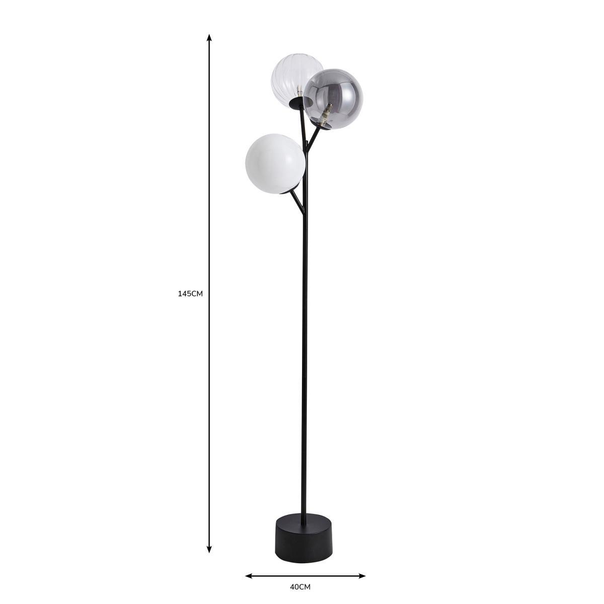 Nila 3 Light Floor Lamp Black – image 7