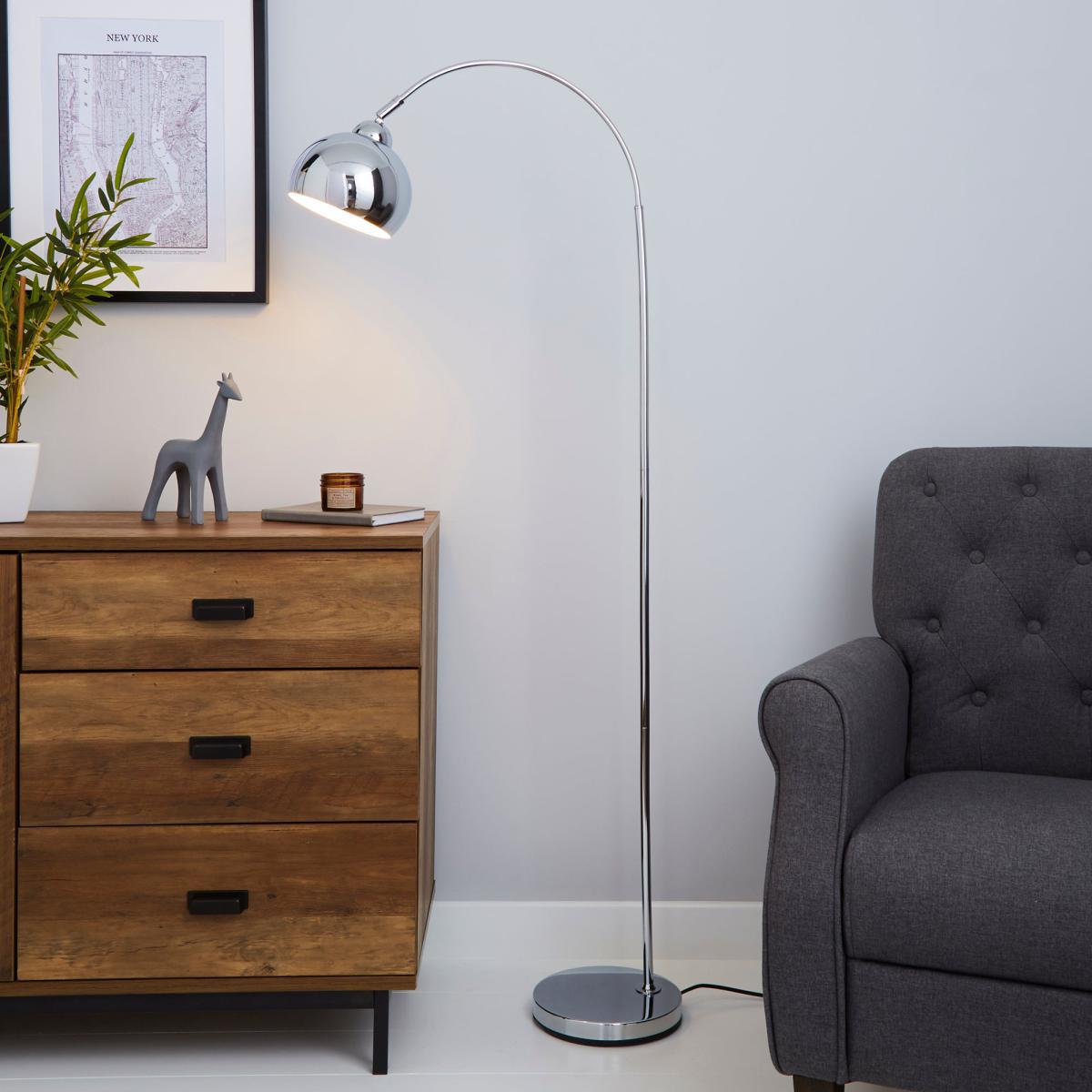 Herm Arc Chrome Floor Lamp Chrome – image 1