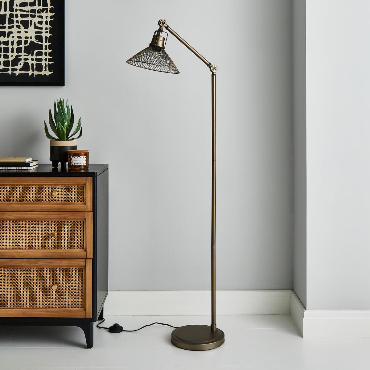 Nicholas Industrial Floor Lamp Pewter – image 2