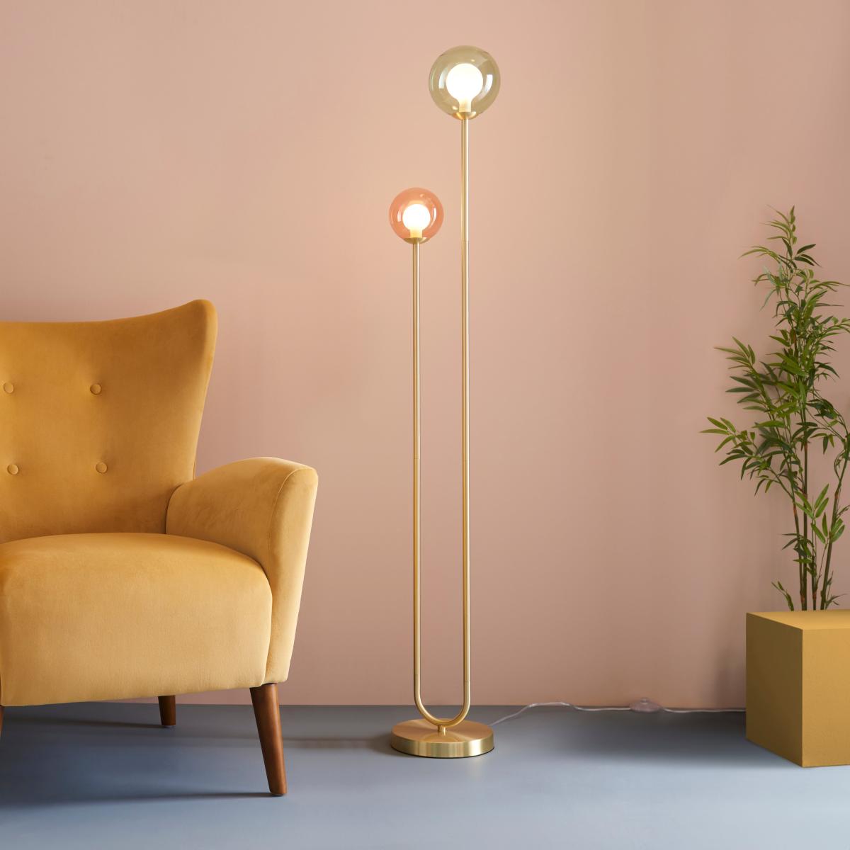 Eliza 2 Light Glass Floor Lamp MultiColoured – image 2