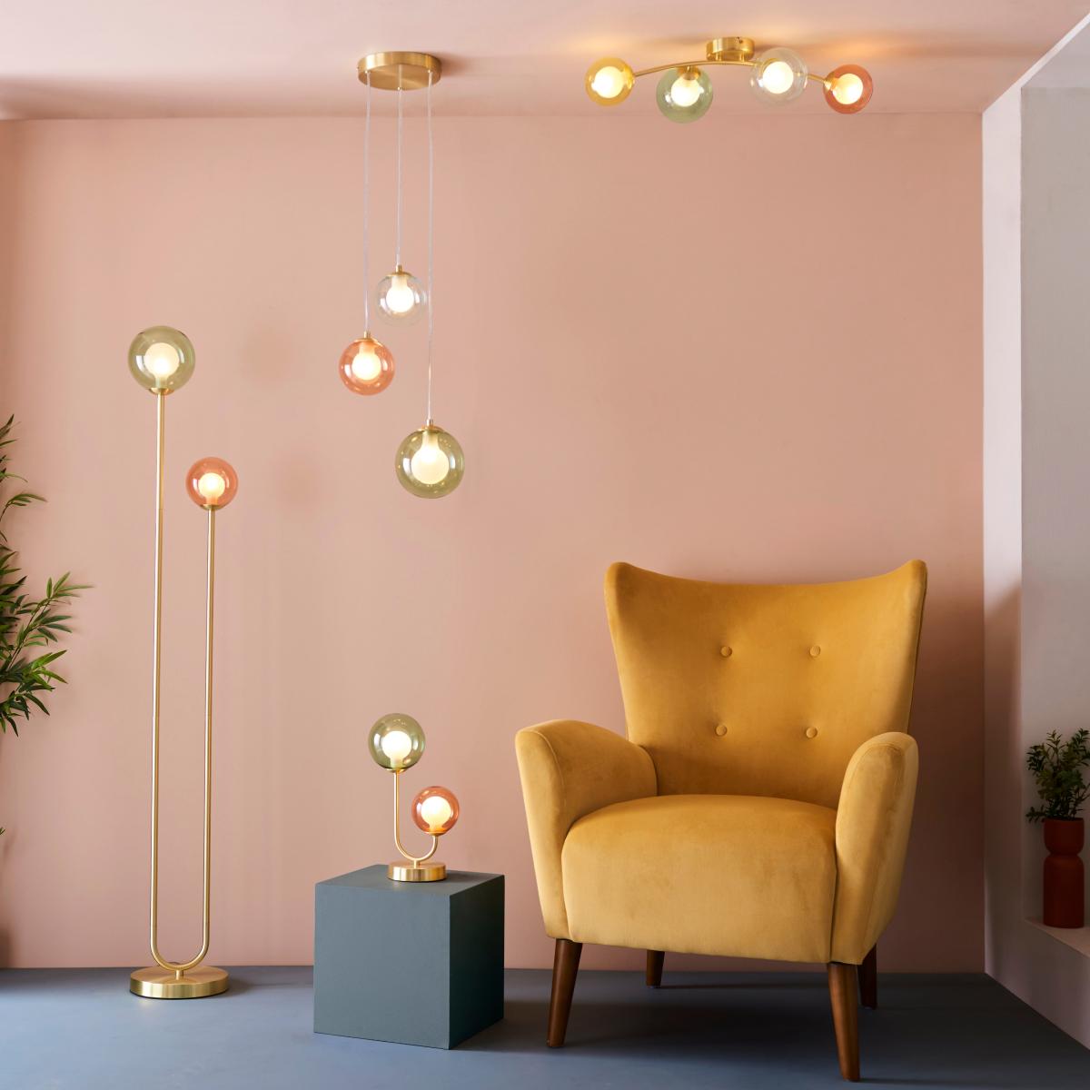 Eliza 2 Light Glass Floor Lamp MultiColoured – image 6