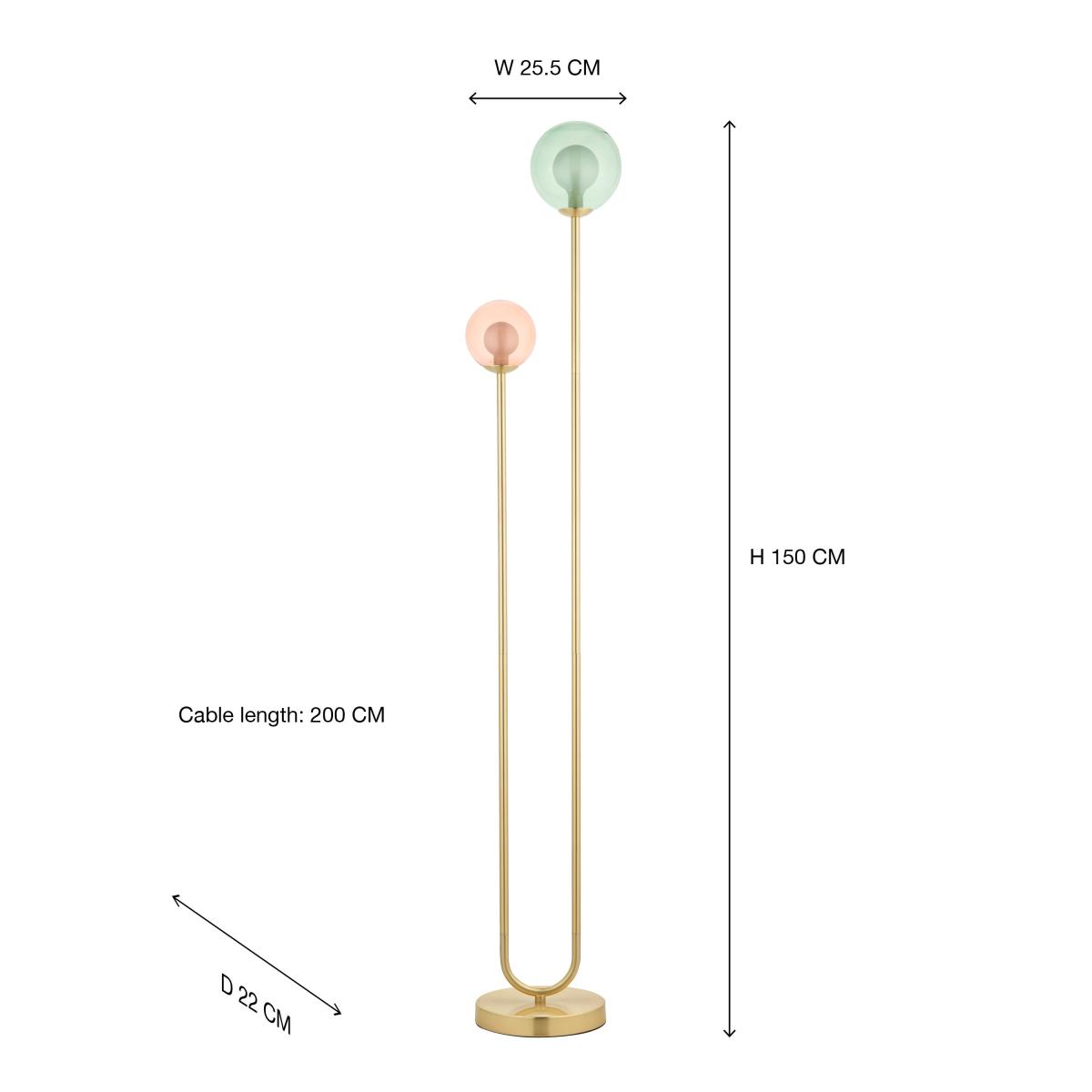 Eliza 2 Light Glass Floor Lamp MultiColoured – image 7