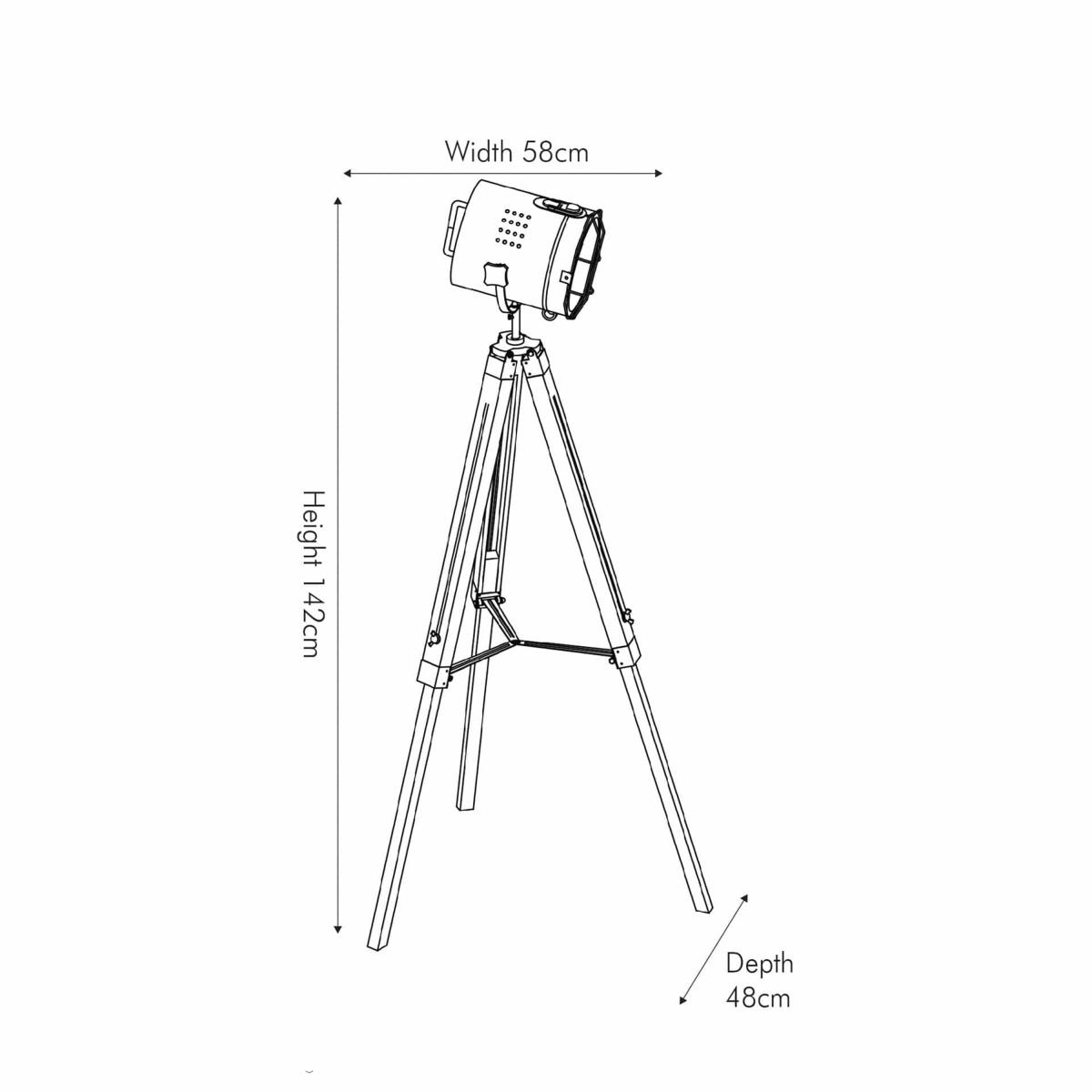 Bullseye Marine Tripod Floor Lamp Brown – image 3