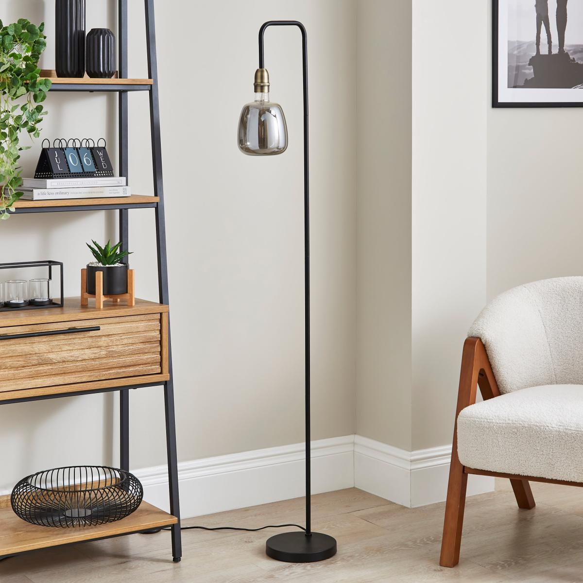 Augustus Exposed Bulb Floor Lamp Smoke – image 2