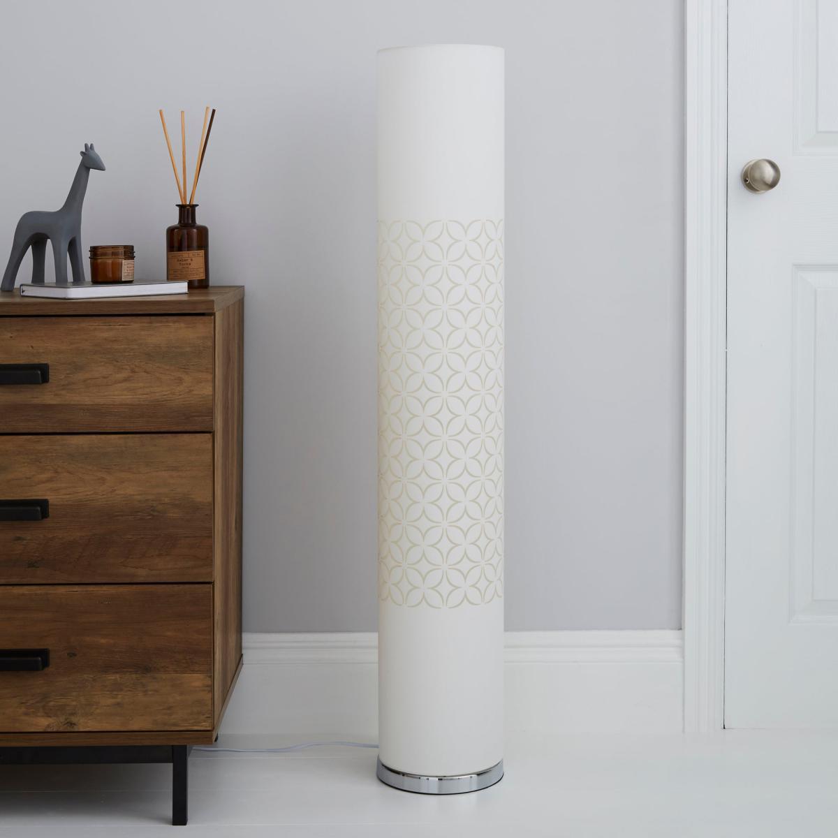 Geo Flower Cut Out White Floor Lamp White – image 2
