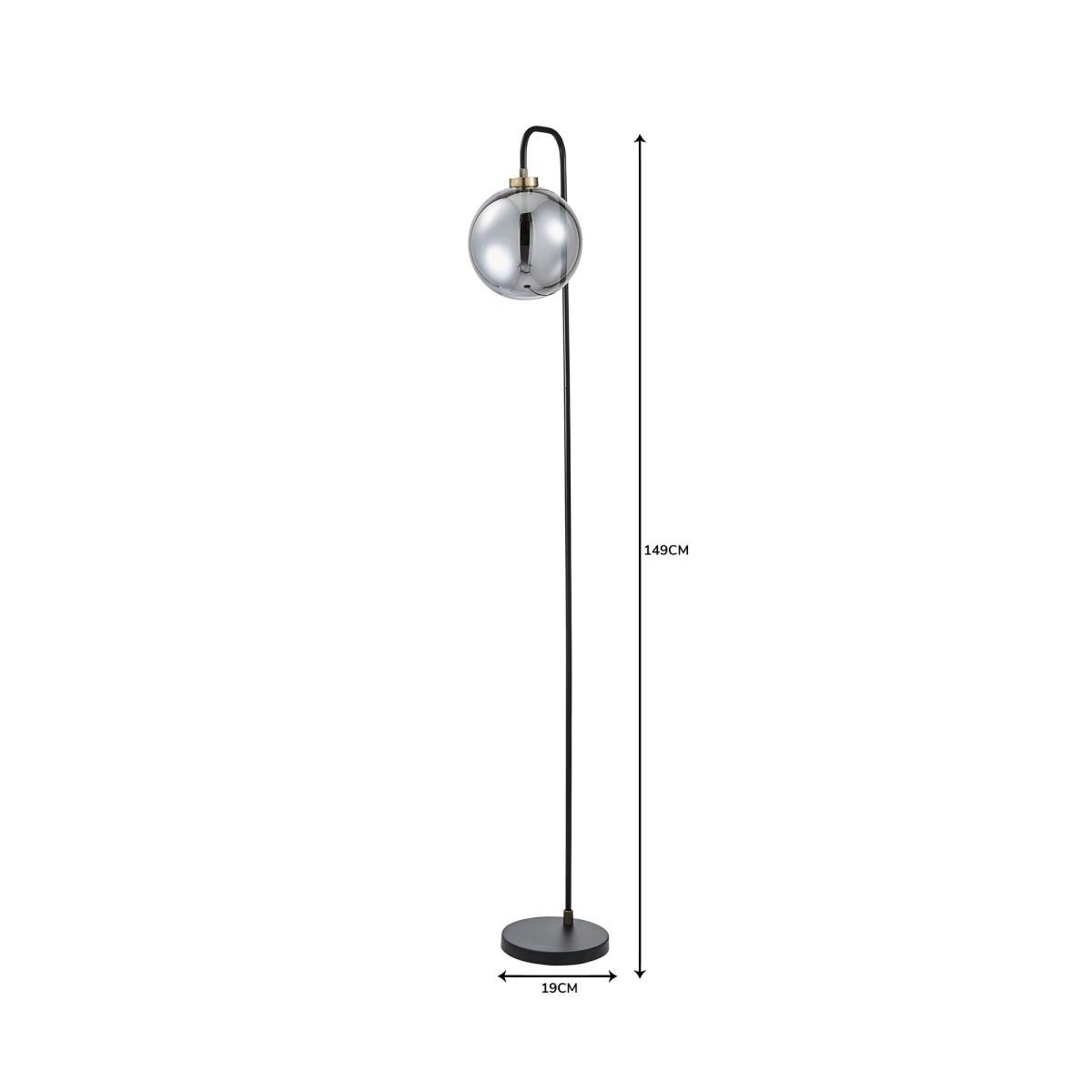 Tanner Black and Glass Floor Lamp Black – image 7