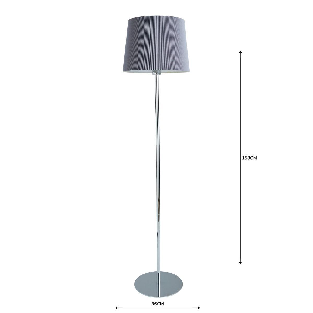 Tula Micro Pleat Grey Shade Floor Lamp Grey – image 7