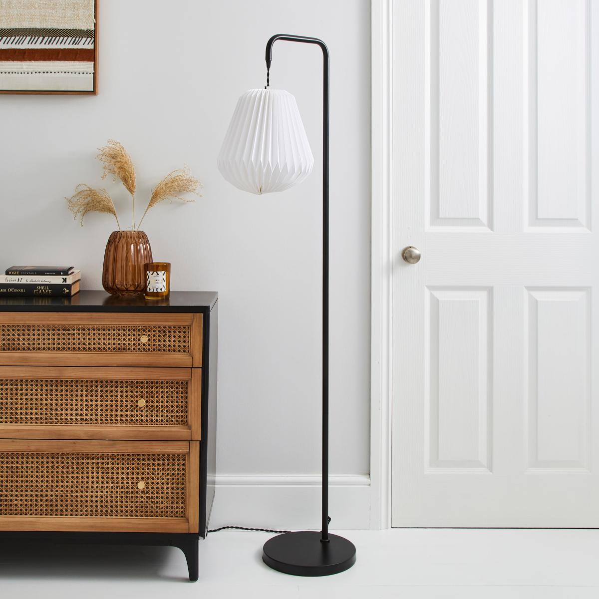 Origami Paper Floor Lamp Black – image 2