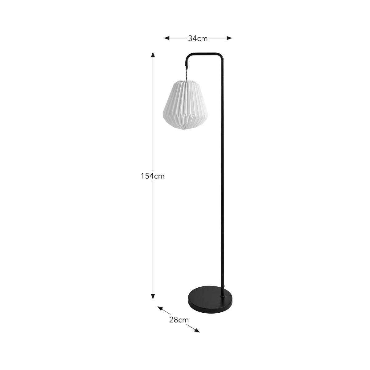 Origami Paper Floor Lamp Black – image 6