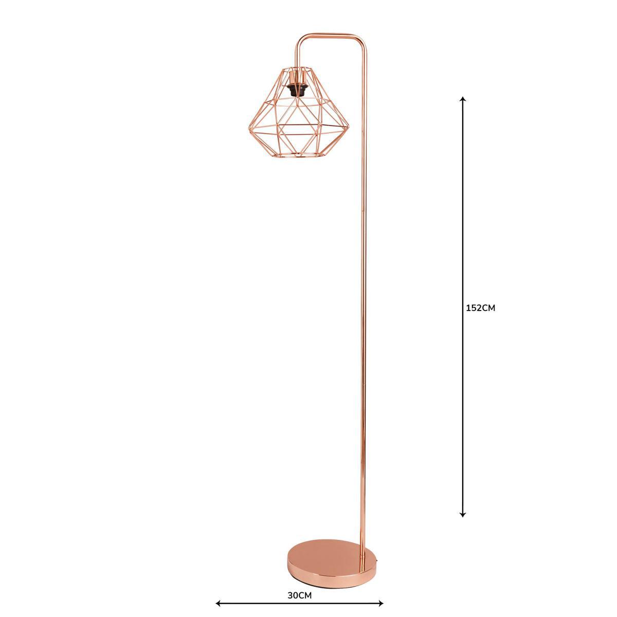 Bremen Copper Floor Lamp Pink and Brown – image 5