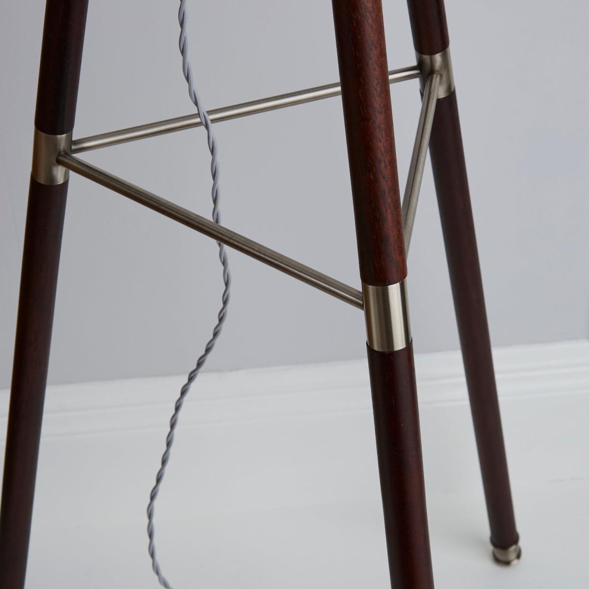 Lucas Tripod Dark Wood Industrial Floor Lamp Grey – image 4