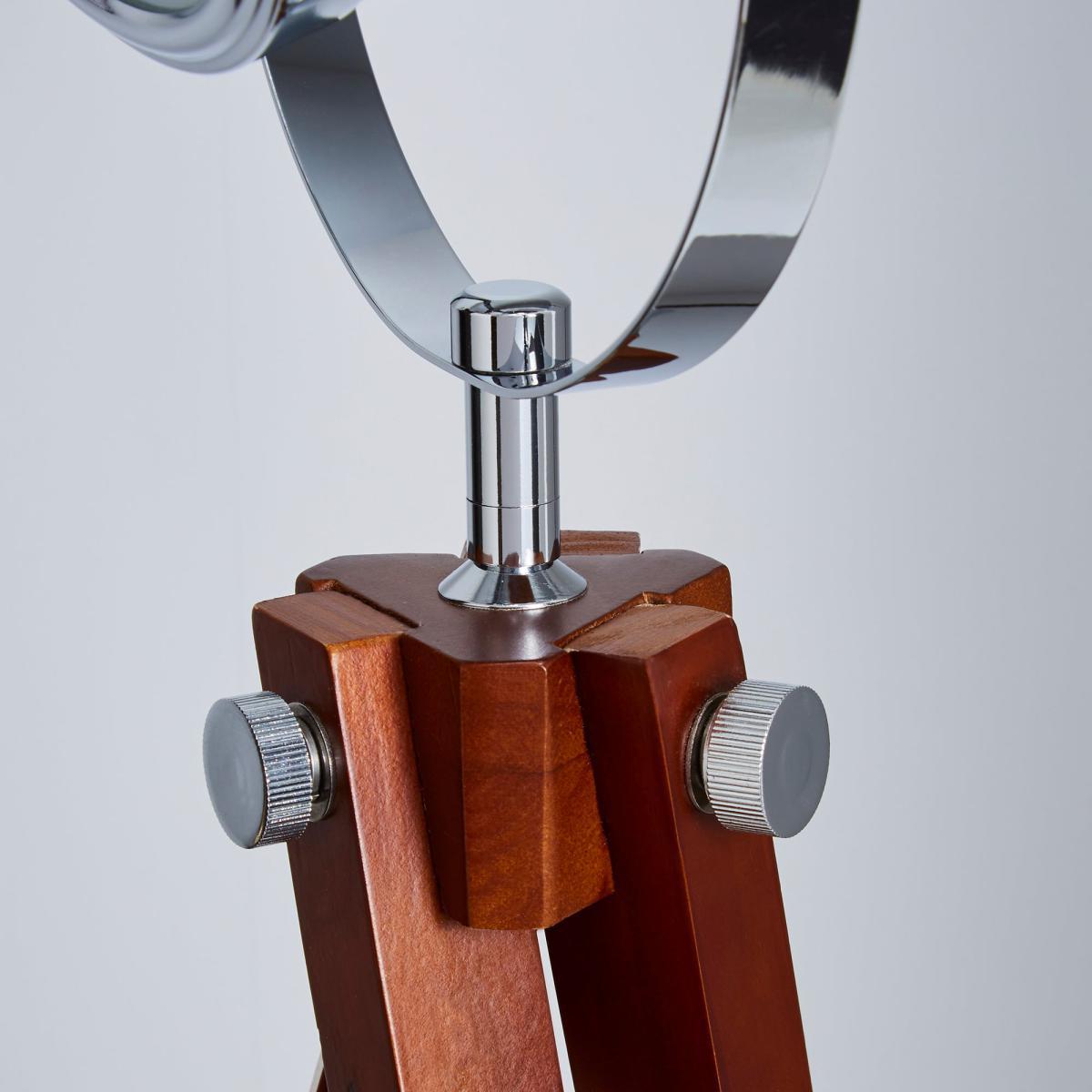 Carlton Camera Tripod Wood Floor Lamp Silver – image 4