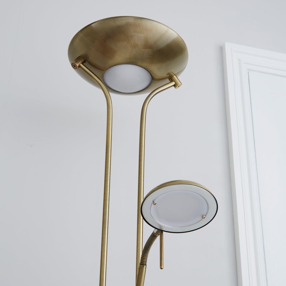 Father and Child 2 Arm Antique Brass Floor Lamp Brass – image 4