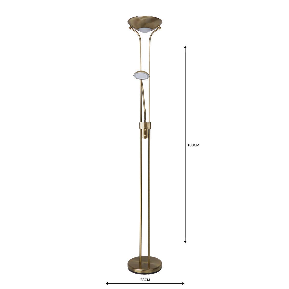 Father and Child 2 Arm Antique Brass Floor Lamp Brass – image 5