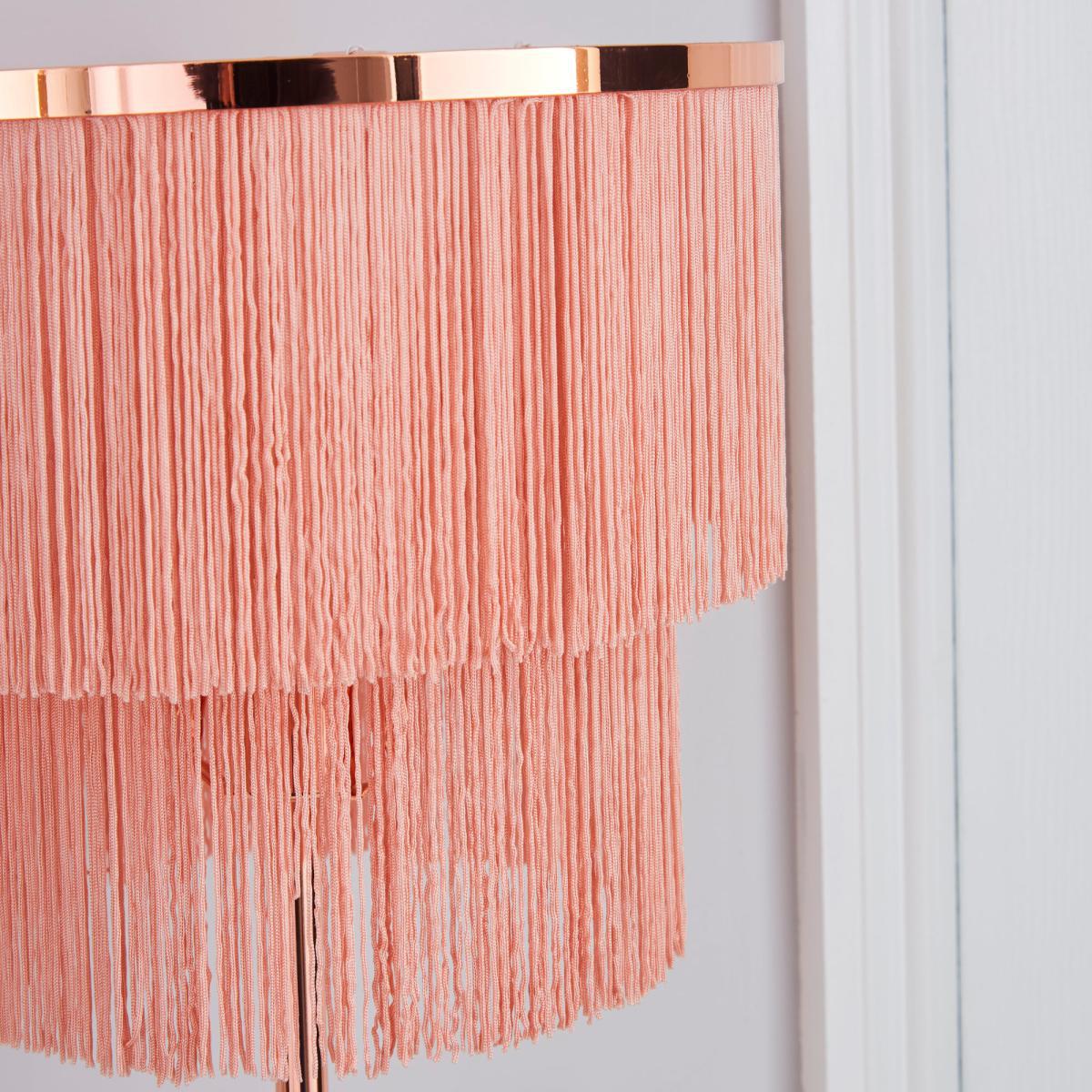 Jaz Fringe Pink Floor Lamp Pink – image 3