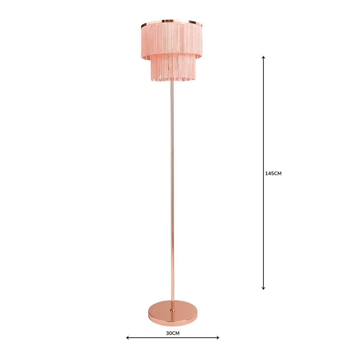 Jaz Fringe Pink Floor Lamp Pink – image 5