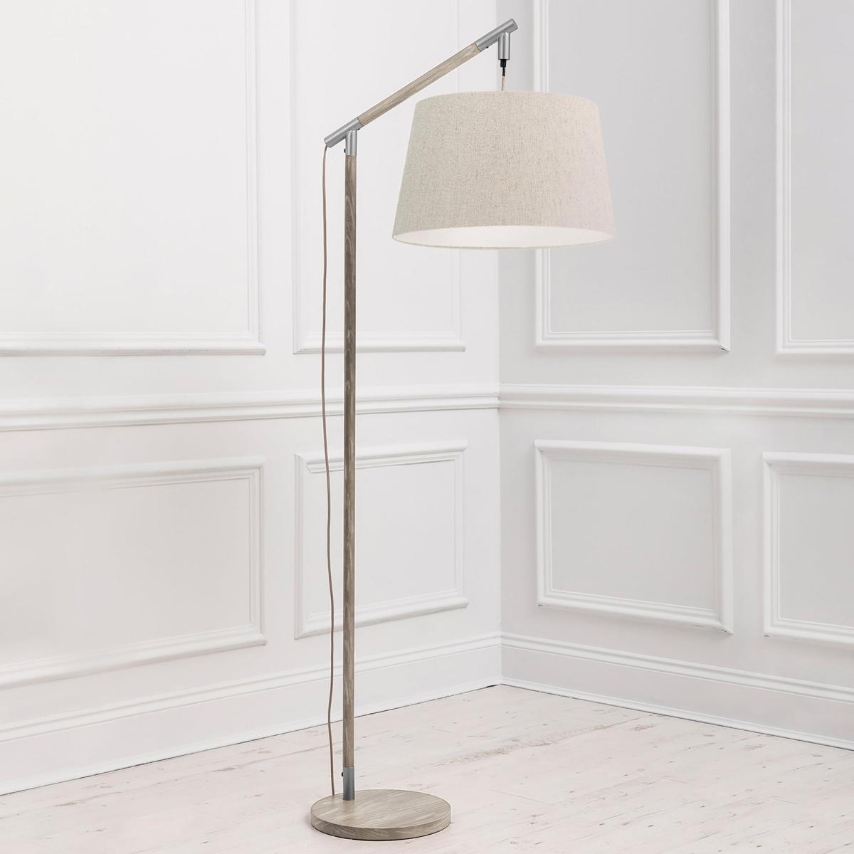 Quintus Floor Lamp with Plain Shade Linen (Cream) – image 2