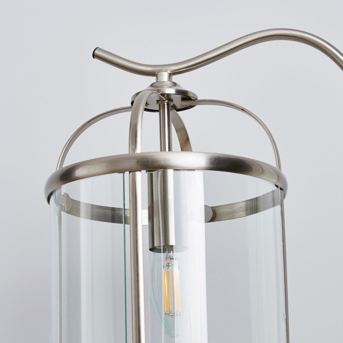 Hurricane Satin Nickel Floor Lamp Silver and Brown – image 3