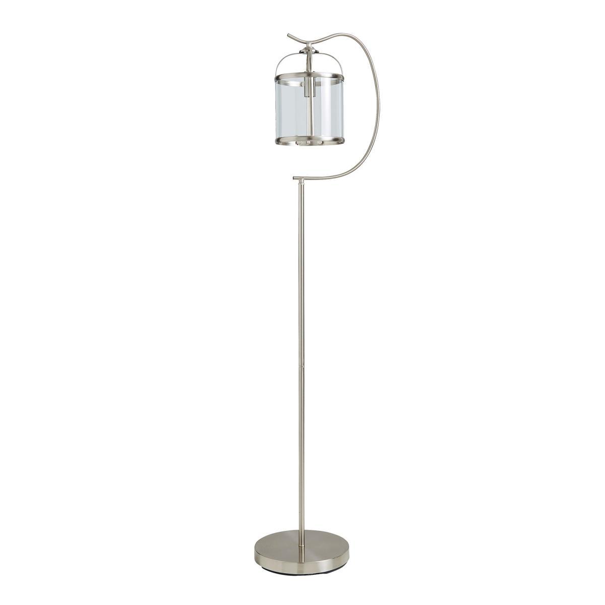 Hurricane Satin Nickel Floor Lamp Silver and Brown – image 5