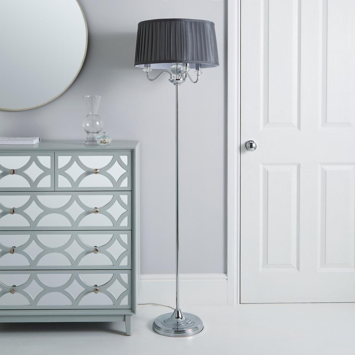 Dorma Genevieve 3 Light Floor Lamp Chrome – image 2