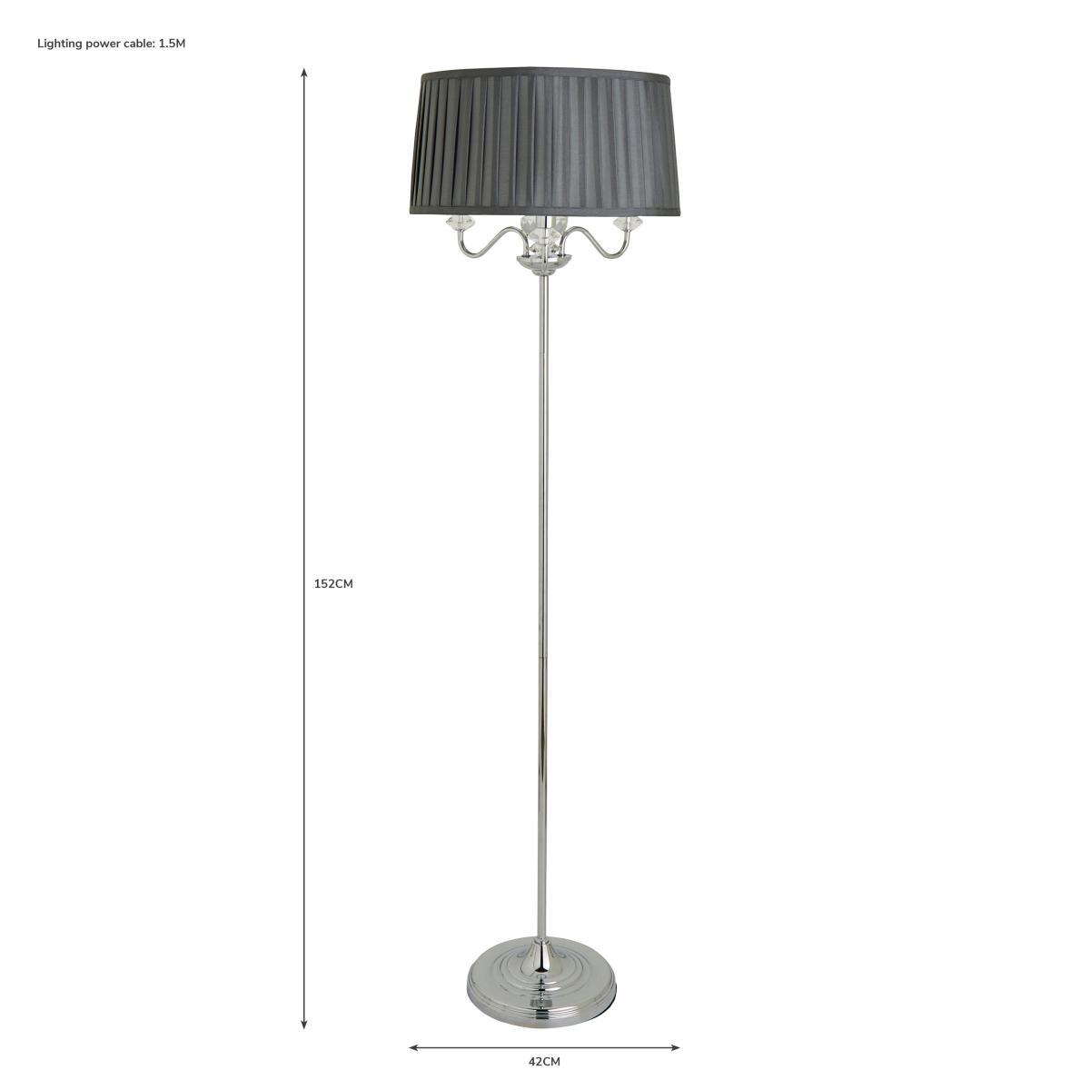 Dorma Genevieve 3 Light Floor Lamp Chrome – image 7