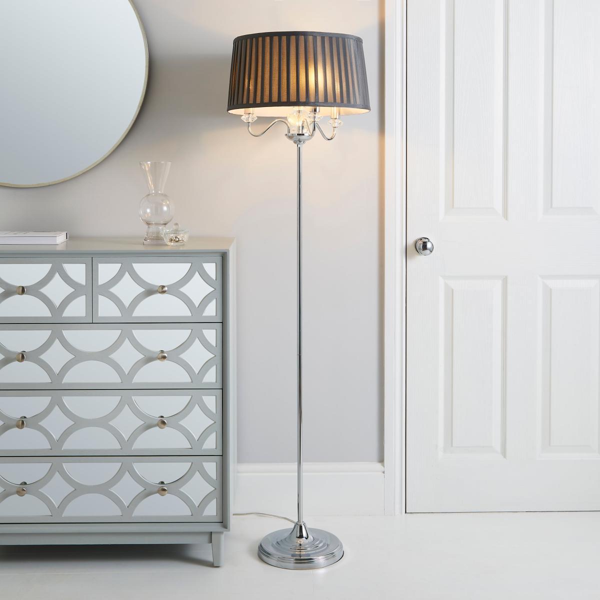 Dorma Genevieve 3 Light Floor Lamp Chrome – image 1