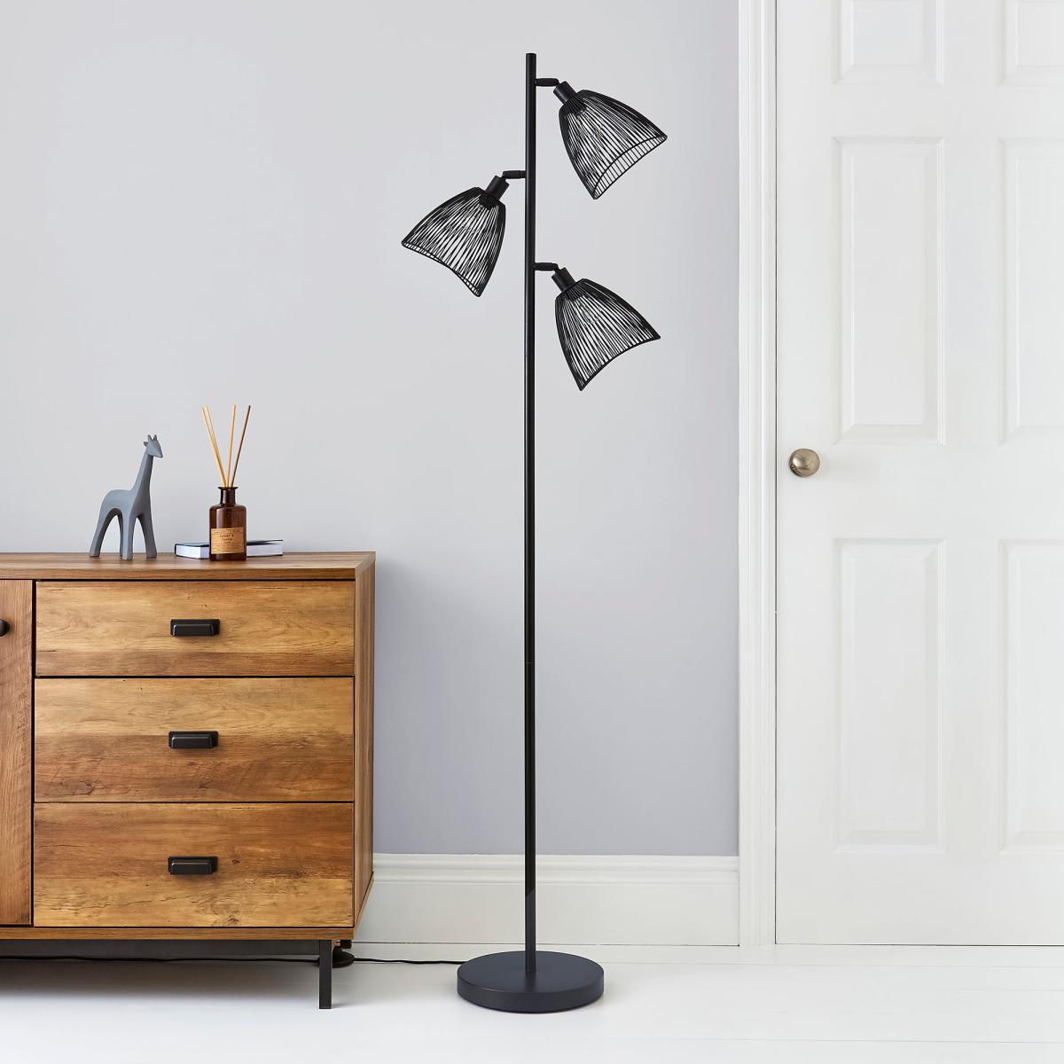 Jaula 3 Light Black Floor Lamp Black – image 2